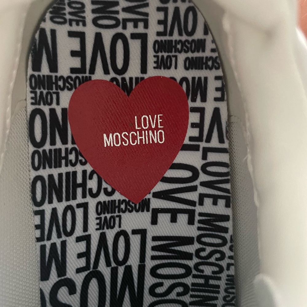 Love moschino white leather trainers uk5 - Picture 5 of 8